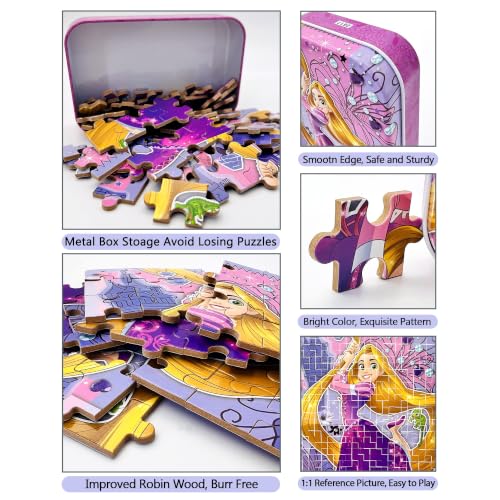 LELEMON Puzzles for Kids Ages 4-6, 60 Piece Puzzles for Kids Ages 3-5 - color: Curly Hair Girl