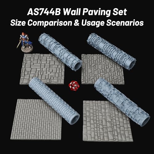 AUSPDICE DND Terrain Texture Roller Set for Dungeons and Dragons Scenarios - color: As744b Wall Paving Set