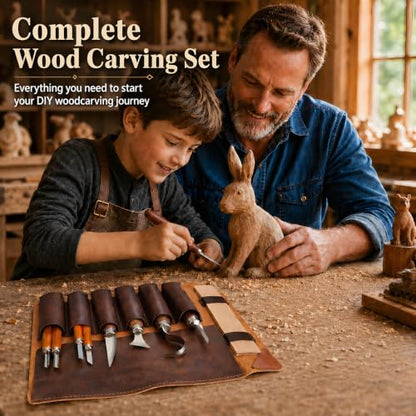 26Pcs Wood Carving Kit for Beginners, Perfect Woodworking Gifts for Men