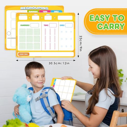 12 Packs Place Value Chart, Math Manipulatives Math Games for Kids
