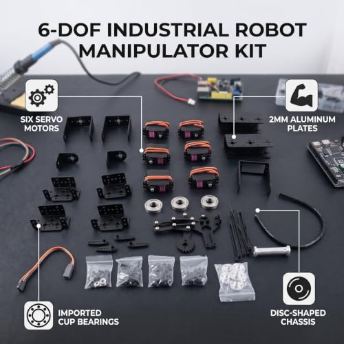 Ejoyous Robot Arm Kit, Mechanical 6DOF Robotic Arm Clamp Claw Building Kit DOF Manipulator Industrial Robot Parts