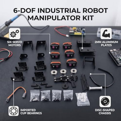 Ejoyous Robot Arm Kit, Mechanical 6DOF Robotic Arm Clamp Claw Building Kit DOF Manipulator Industrial Robot Parts