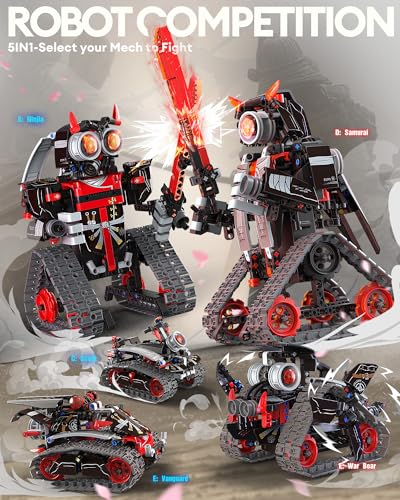 Opmind 5-in-1 STEM RC Robot Building Kit - 443PCS, Gift for Boys Ages 8-13