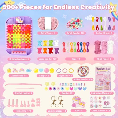 500+ PCS Weaving Loom Kit, Craft Kits for Kids, Friendship Bracelet Kit
