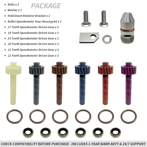 23 PCS Speedometer Driven Gear Kit (17, 18, 19, 20, 21, 22 Teeth) and Bullet Kit for GM Muncie & Saginaw 3/4-Speed, T5, T10, Super T10, Powerglide, TH200, TH350 Transmissions