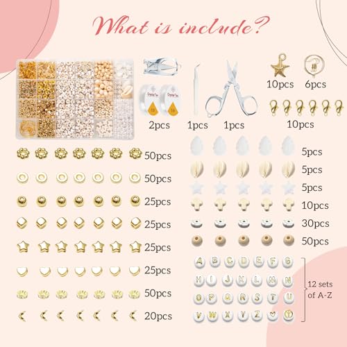 Lynnmos Clay Beads Bracelet Making Kit - 15000 Pcs, 6mm Heishi Disc Beads - DIY Jewelry Making Kit with 2 Boxes, Charms, and Gift Pack for Creative Designs and Crafting Fun - color: Multicolor Deluxe