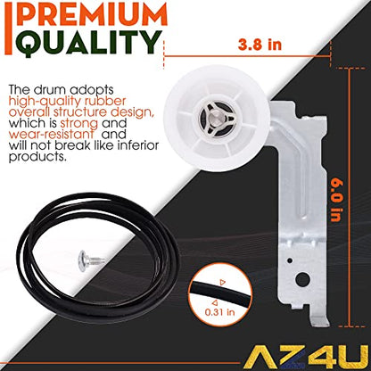 Samsung Dryer Repair Kit Drum Rollers Belt Pulley for DV210AEW DV45H7000EW - size: Full Sets