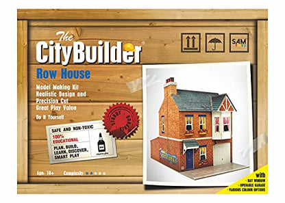 The CityBuilder Row House Cardboard Model Making Kit - O Scale Model Railroad Building