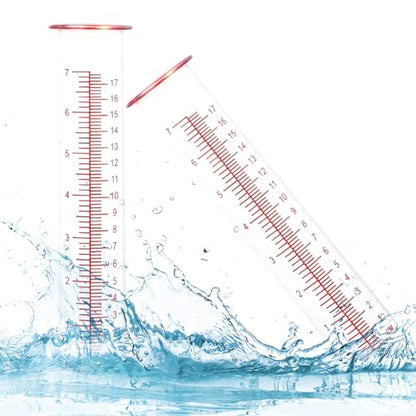 7'' Capacity Rain Gauge Replacement Tube Glass, 2 Pcs - color: Red-2 PCS