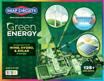 SNAP CIRCUITS Green Energy STEM Electronics Kit, 125+ Projects, Ages 8+ - style: Green Energy