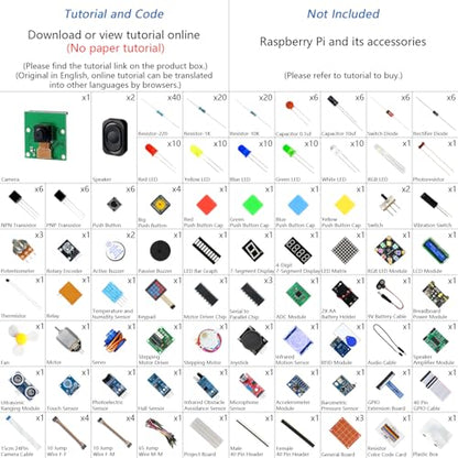 Freenove Complete Starter Kit for Raspberry Pi 5 4 Zero 2 W (NOT Included)