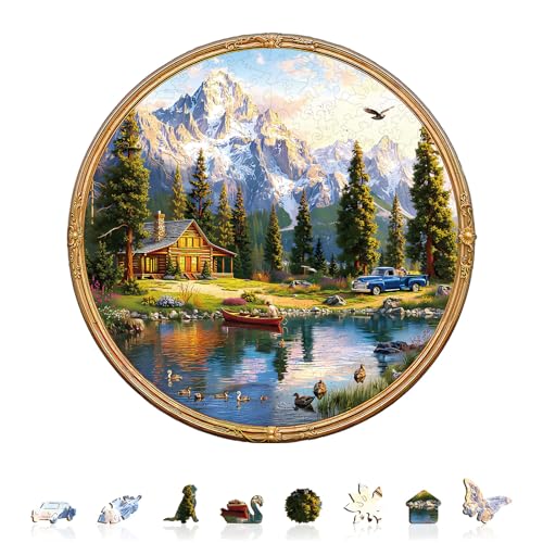 Lakeside Leisure Puzzles Adults Gifts Wooden 200 Pieces 11.4 * 11.4in - color: Lakeside Leisure, size: Medium