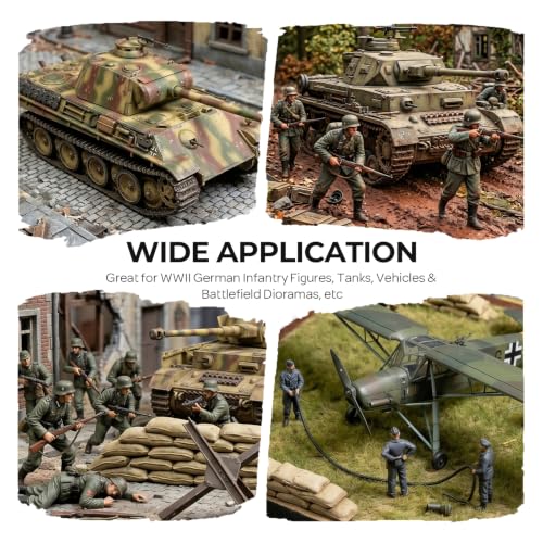 Nicpro 10 Colors WWII German Armor Model Paint Set, 20ml Ready to Use - style: WWII German Armor