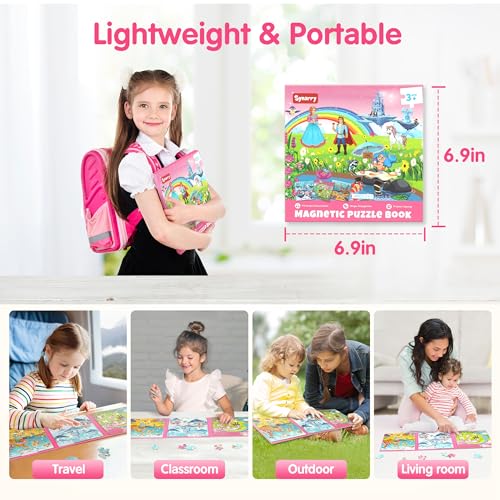 SYNARRY Unicorn Princess Mermaid Magnetic Puzzle for Kids Ages 3-5 - style: Princess Mermaid