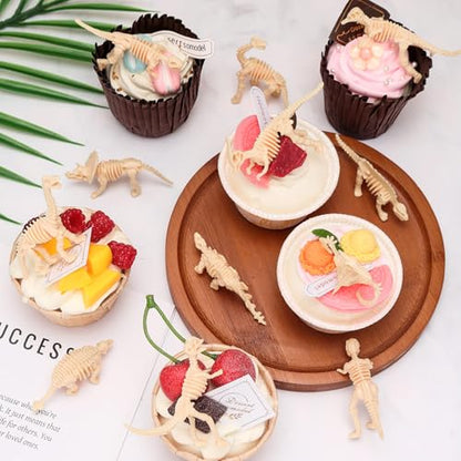 60 PCS Dinosaur Fossil Skeletons, Assorted Dinosaur Skeleton Toys Figures for Science Play Dino Sand Dig Party Favor Decorations - style: dino skeletonA