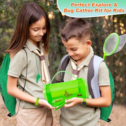 Bug Catcher Kit & Outdoor Explorer Kit for Kids, 10 Pcs Bug Catching Kit - color: Green