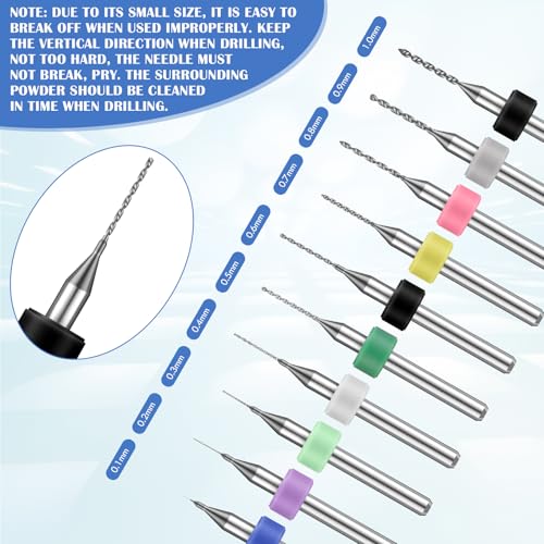 Zhehao 59 Pcs Hand Drill Bits Set Micro Drill Bit Set for Crafts, Silver - color: Silver