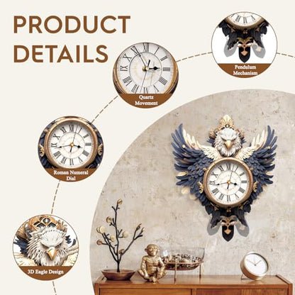 3D Wooden Puzzles for Adults-Eagle Clock Puzzle-Adult Crafts - color: Eagle Clock