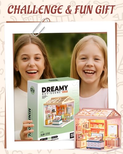 Kisoy DIY Miniature House Kit, Tiny House Kit with Furniture and LED Light, Mini Blocks Model Kit Sets, DIY Crafts/Hobbies Toys for Adults（Beauty Store） - color: Beauty Store