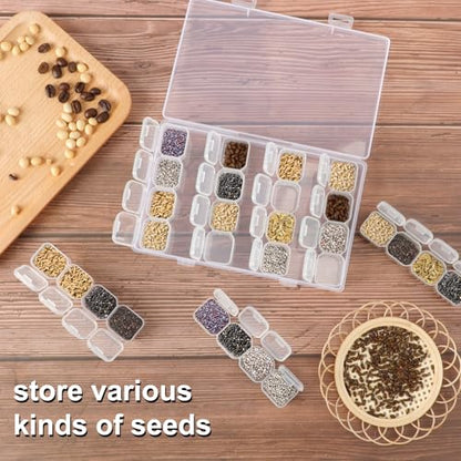 SGHUO Diamond Painting Storage Boxes 3 Pack 28 Grid Plastic Bead Organizer - size: 3pcs