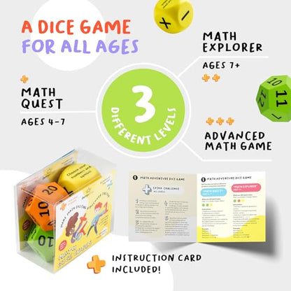 BETTERLINE Math Dice Game Kids Teens Adults Math Skill Game Educational