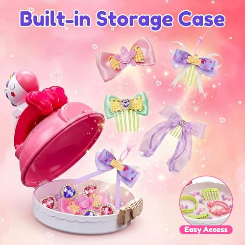 Kiditos DIY Ribbon Bow Maker Kit for Girls Ages 5+, Hair Accessory Set