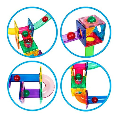 PicassoTiles Motion Activated Marbles 8pc LED Light-Up Glow in The Dark Translucent Balls for Marble Run Race Racetrack Maze Magnetic Construction Magnet Tiles Building Block STEM Education Kids Toys - color: 8pc Led Balls for Marble Run