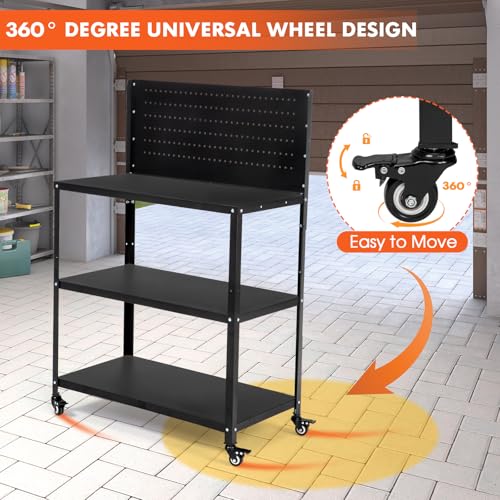 OLBRUS 50.4"x33.4" Garage Workbench, Work Table with Pegboard