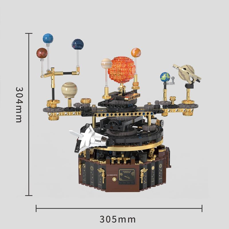 Electric Solar System -Building Blocks,1098 PCS STEM Space Model for Adults - color: Solar System