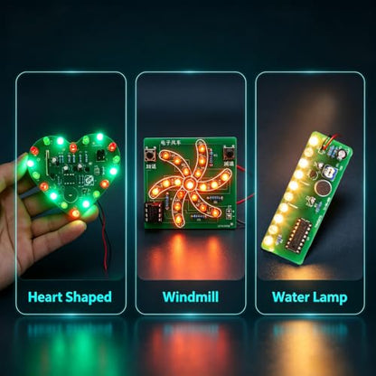 Gikfun 3-Set LED PCB Soldering Practice Kit DIY Electronics Learning