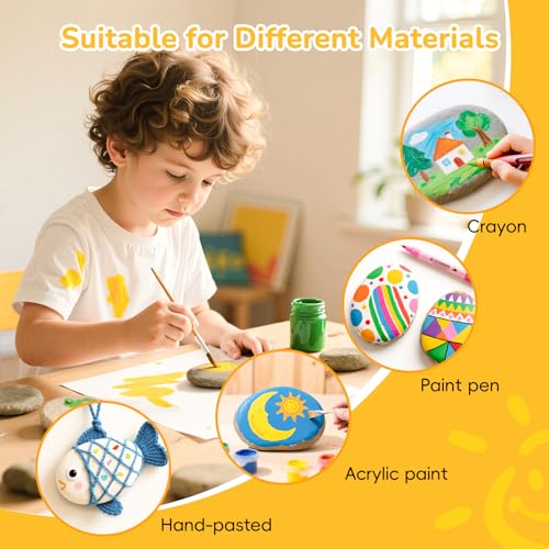 Simetufy 30Pcs Large Rocks for Painting 3.3-4.5Inch Natural River Stones (Pack of 2) - size: 3.3-4.5in -30pcs (Pack of 2)