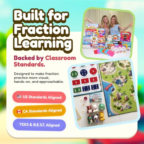 The Fidget Game Fraction Food Frenzy, Fractions Game for Kids, Grades 1-3