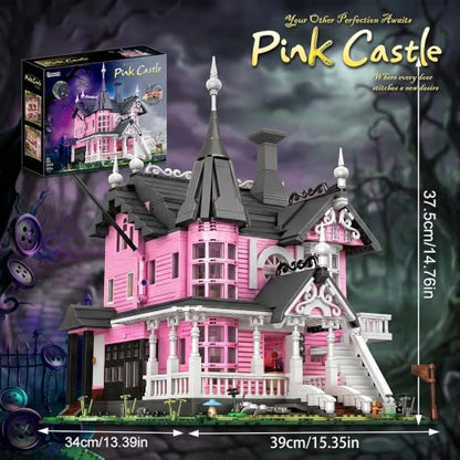 Pink Palace Castle Halloween Haunted Building Block, 2826 PCS for Adult - color: Pink Palace