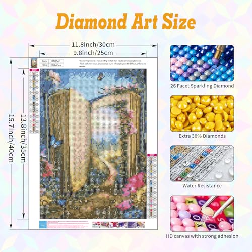 Magic Book Diamond Art Kits for Adults Beginners 12x16 in, DIY Craft Gift - color: DP-US09