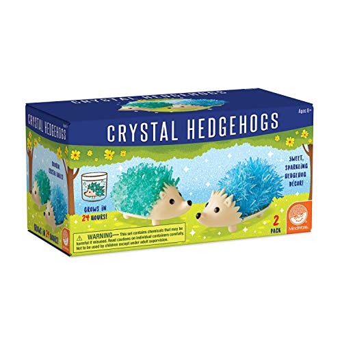 MindWare Crystal Growing Kits (Hedgehog Cool Colors) Grow Your Own Crystals Kit for Kids - Makes 2 Hedgehogs - style: Hedgehog Cool Colors