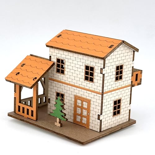 Log Cabin 3D Wooden House Puzzle,DIY Mini Building Model Kit，002 - color: 002