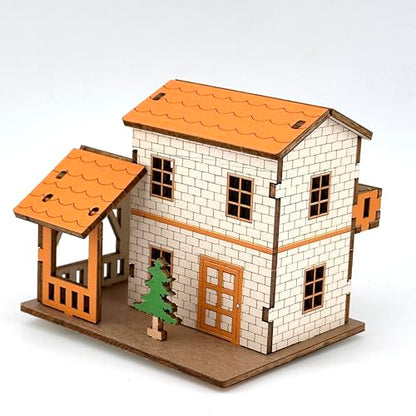 Log Cabin 3D Wooden House Puzzle,DIY Mini Building Model Kit，002 - color: 002
