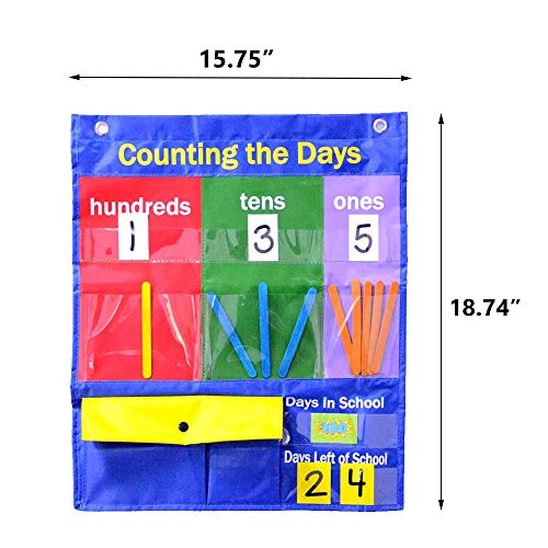 Counting Caddie and Place Value Pocket Chart for Classroom Home School Kindergarten/Morning Meetings & Math Lessons