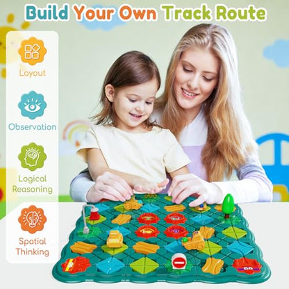 STEM Board Games Kids Toys, Maze Brain Teaser Puzzles Learning Games, Logic Road Track Building Blocks Educational Montessori Preschool Birthday Boys Girls Gifts for Kids Ages 3 4 5 6 7 8 Year Old - size: 90 PCS