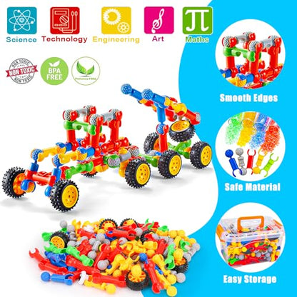 Qirptey Kids STEM Building Toys for 3 4 5 6 7 8+ Year Old Boy Birthday Gift - style: 125 PCS