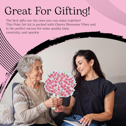 Unwynd Poke Art Cherry Blossom Flower Bouquet Kit for Adults, Women & Teens - style: Cherry Blossom