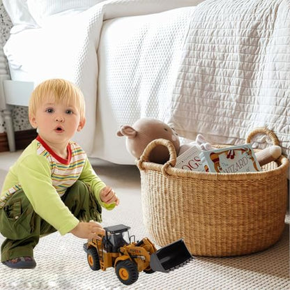 1/60 Wheeled Loader Heavy Duty Construction Metal Bulldozer, Loder Vehicle Toys for Kids, Outdoor Sandbox Car Toys, Birthday Gift Toddler Boy Kid - color: Loader -1813-1/60
