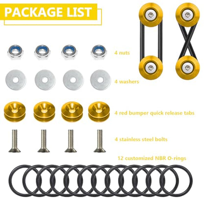 BFXM Universal Bumper Clips, Front Rear Bumper Quick Release Kit - color: Gold, size: 2set