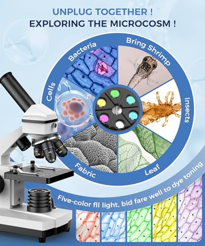 PalliPartners Compound Microscope for Adults & Students, White