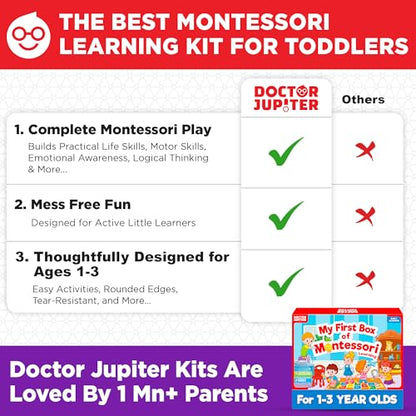 Doctor Jupiter My First Box of Montessori Learning Set for Kids Ages 1-3 - style: First Box of Montessori: 1+