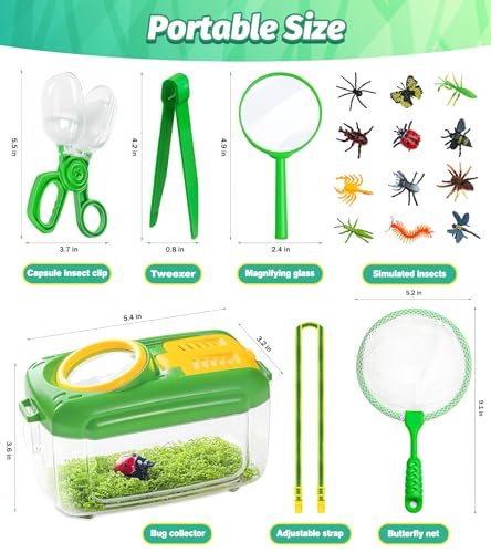Bug Catcher for Kids, 17 PCS Bug Catching Kit with Bug Collector Toy Bugs - style: 17-Piece Set