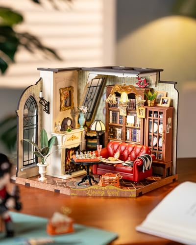 Rolife Living Room DIY Miniature House Kit with LED Light