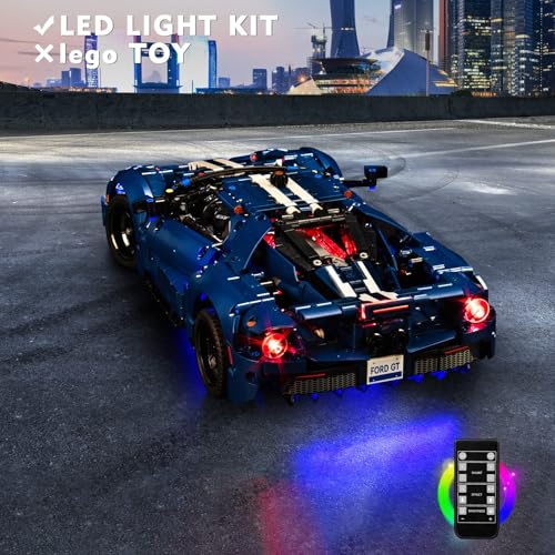 VONADO LED Lights Set Compatible with Lego 2022 Ford GT 42154, Remote Control Technic Ford GT Light Kit Compatible with Lego Car for Adults 42154 (NO Model) - style: RC Version Light Kit