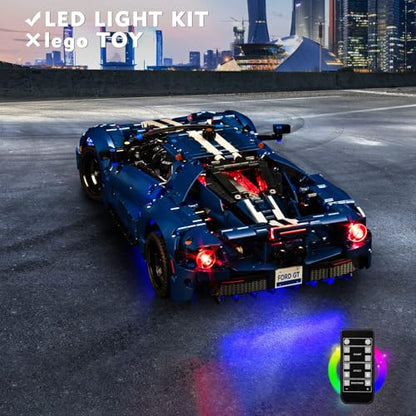 VONADO LED Lights Set Compatible with Lego 2022 Ford GT 42154, Remote Control Technic Ford GT Light Kit Compatible with Lego Car for Adults 42154 (NO Model) - style: RC Version Light Kit