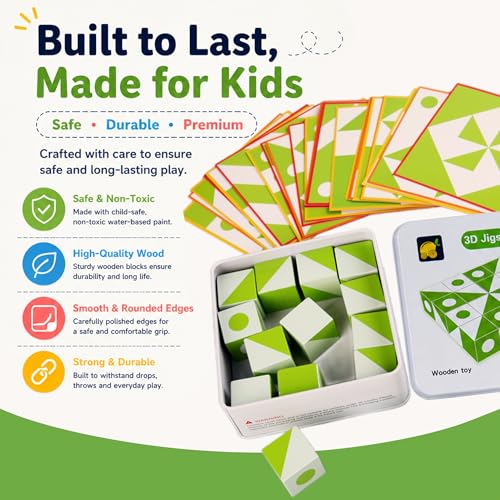 STEM Puzzle Toy – Digital Building Blocks Counting Learning Toddler Toys, Montessori Cube Puzzle for Educational Logical Thinking & Imagination, Sensory Travel Gift for 3,4,5,6,7 Years Kids